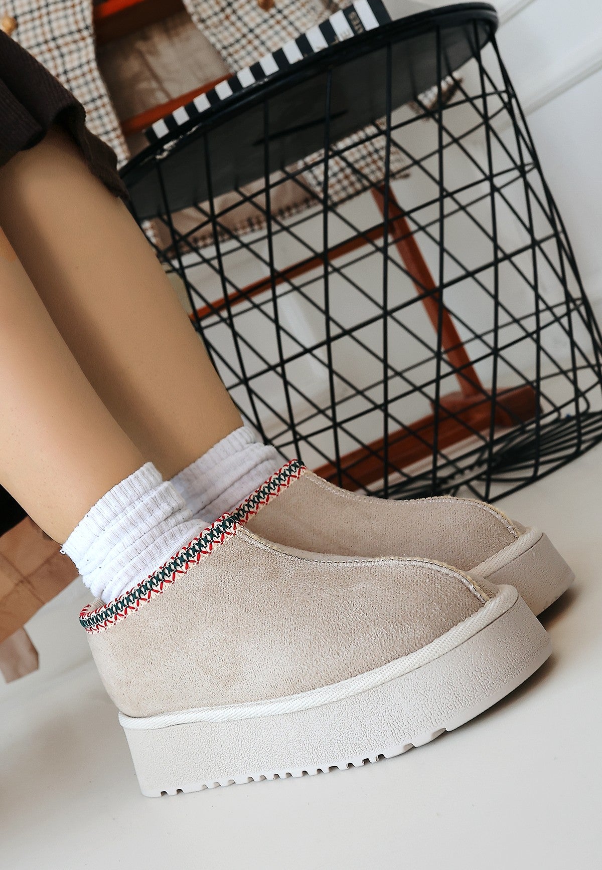 Foyk Beige Suede Ug Style Boots