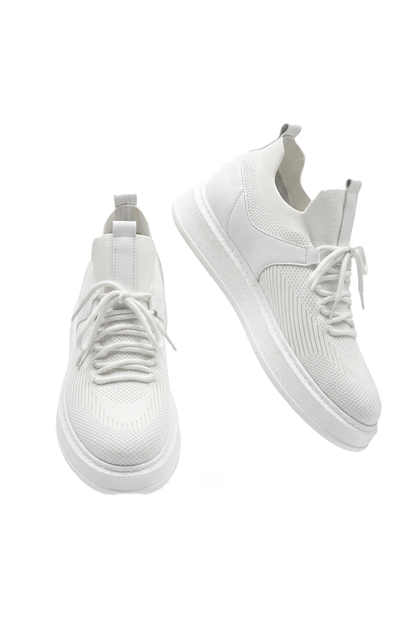 Fusion Yüksek Kalite Triko Slip-On Rahat Erkek Spor Ayakkabı Beyaz