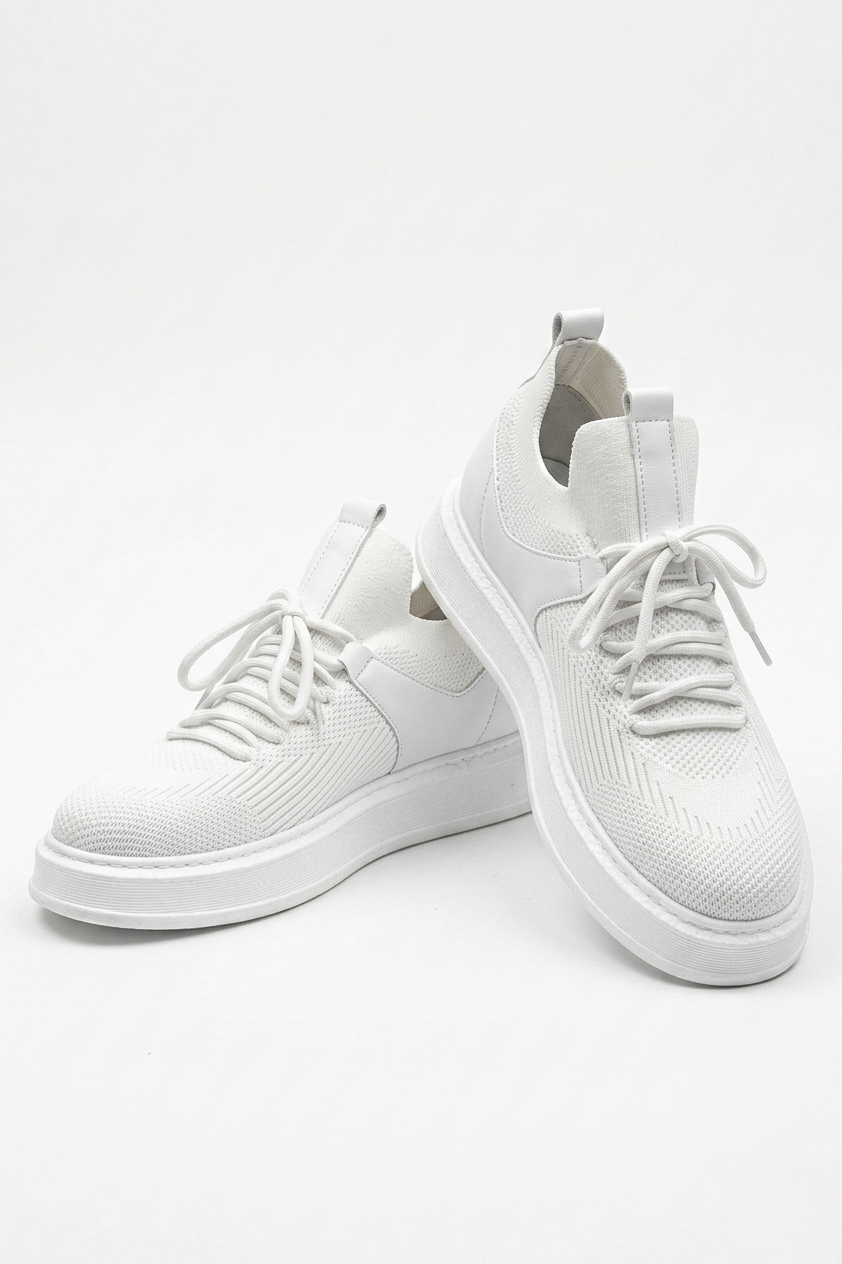 Fusion Yüksek Kalite Triko Slip-On Rahat Erkek Spor Ayakkabı Beyaz