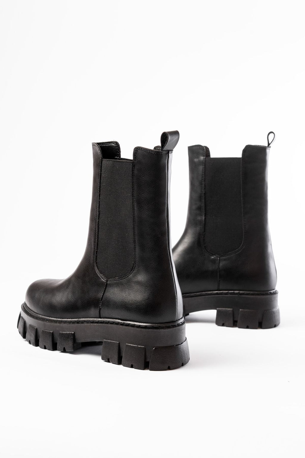 ZRİN-299 Premium Siyah Yüksek Tabanlı Lastikli Günlük Kadın Bot