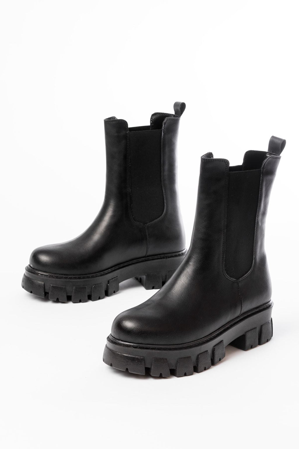 ZRİN-299 Premium Siyah Yüksek Tabanlı Lastikli Günlük Kadın Bot