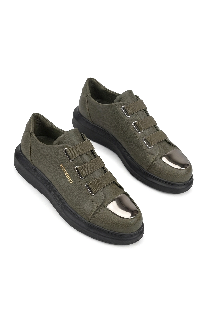 Latakia Premium Lastikli Erkek Günlük Sneaker Haki