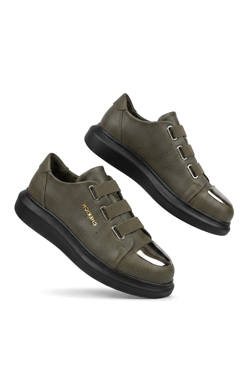 Latakia Premium Lastikli Erkek Günlük Sneaker Haki