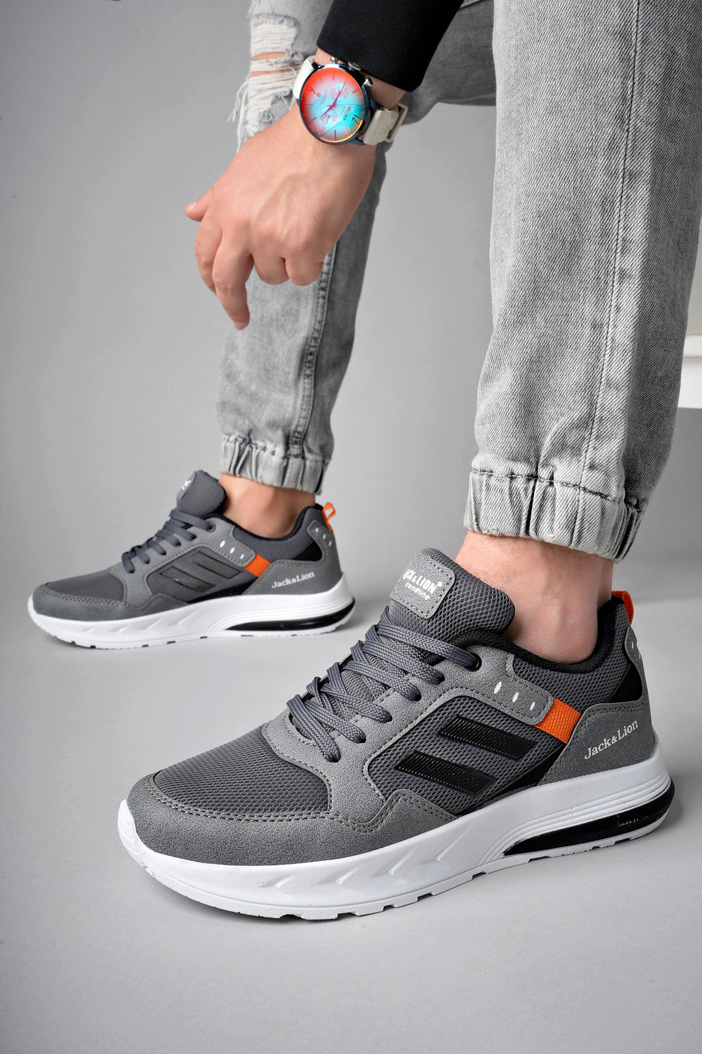 Pedro Triko Detaylı Rahat Füme Erkek Sneaker