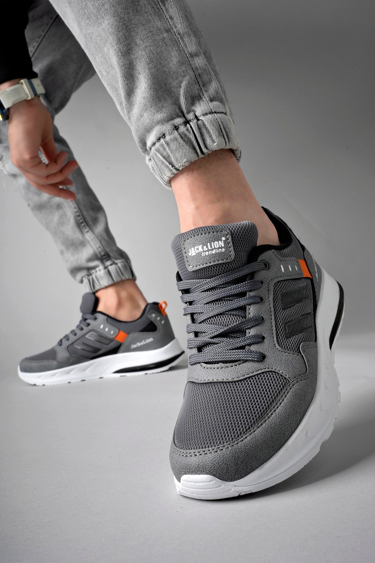 Pedro Triko Detaylı Rahat Füme Erkek Sneaker