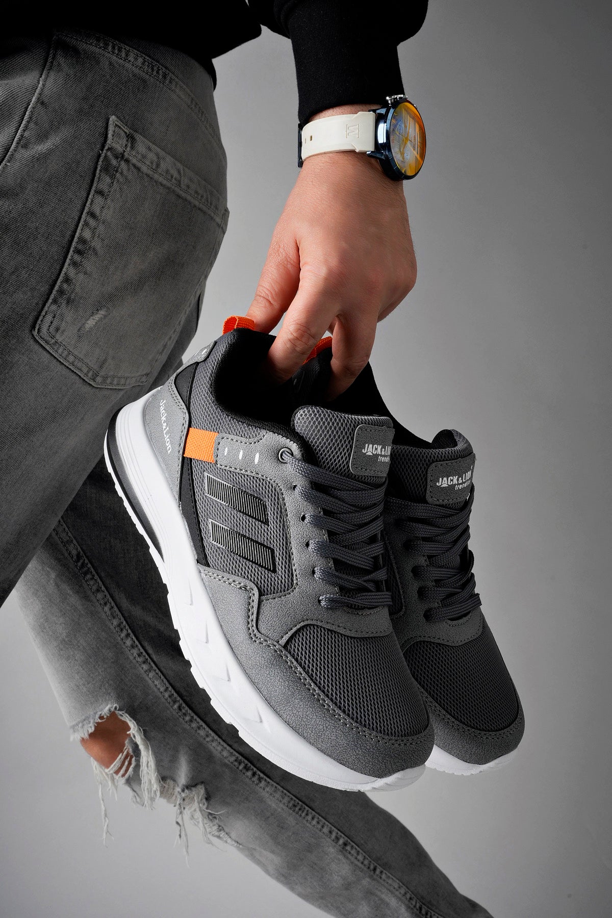 Pedro Triko Detaylı Rahat Füme Erkek Sneaker