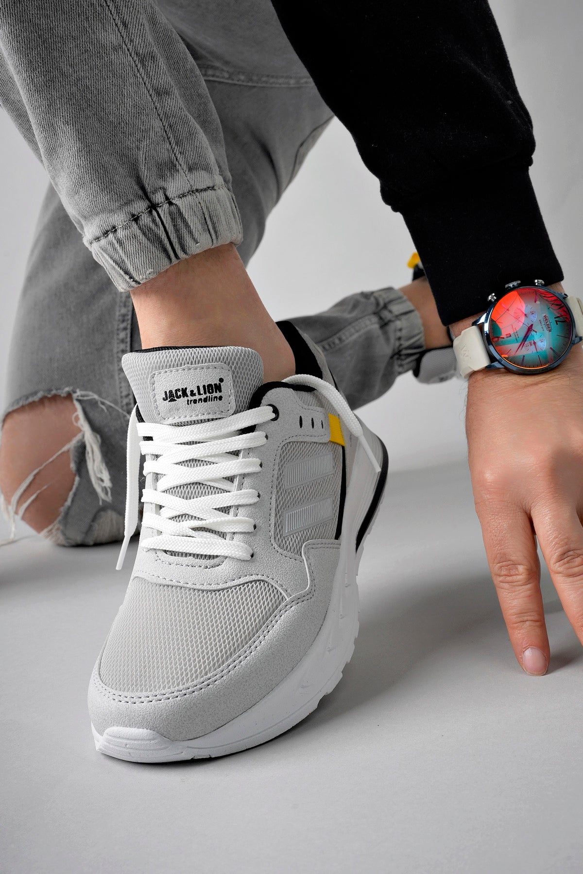 Pedro Triko Detaylı Rahat Gri Erkek Sneaker