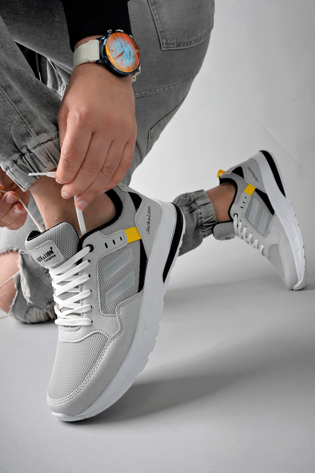 Pedro Triko Detaylı Rahat Gri Erkek Sneaker