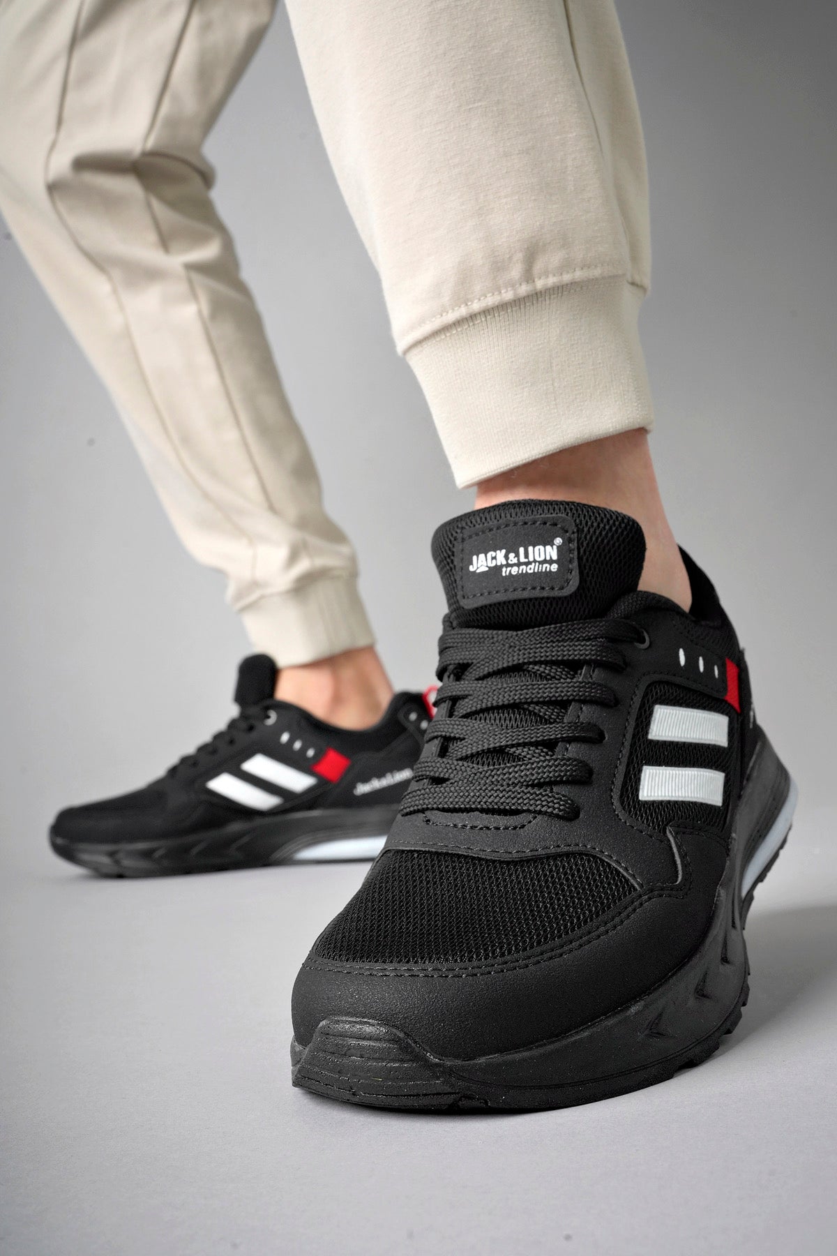 Pedro Triko Detaylı Rahat Siyah Erkek Sneaker