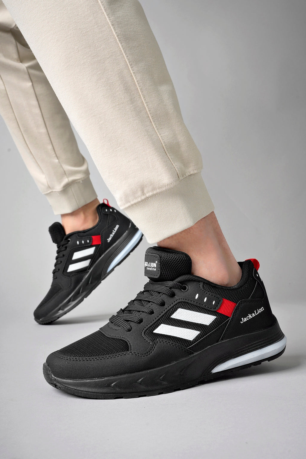 Pedro Triko Detaylı Rahat Siyah Erkek Sneaker