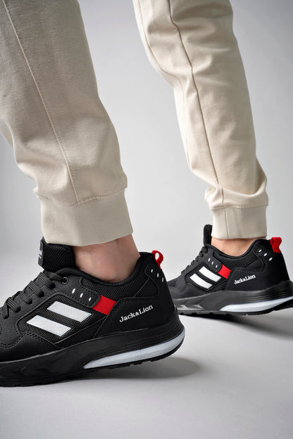 Pedro Triko Detaylı Rahat Siyah Erkek Sneaker