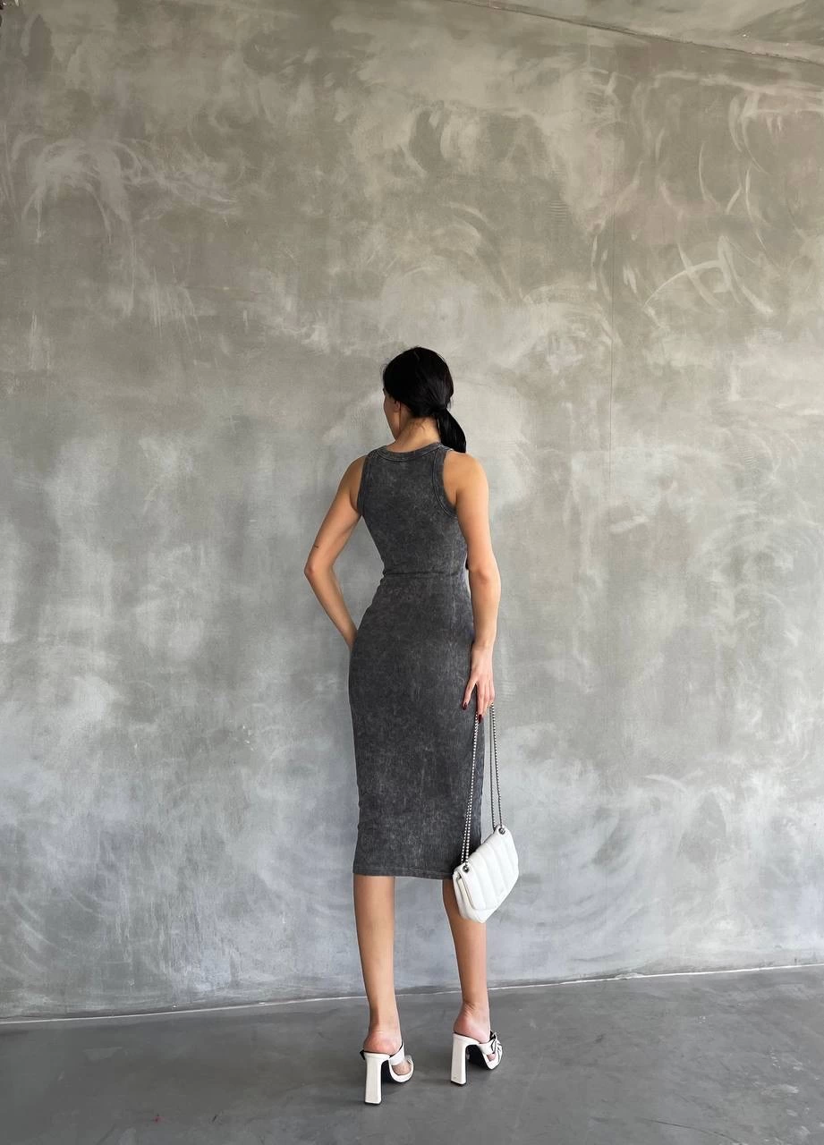 Halter Yaka Elbise Aşit Yıkamalı