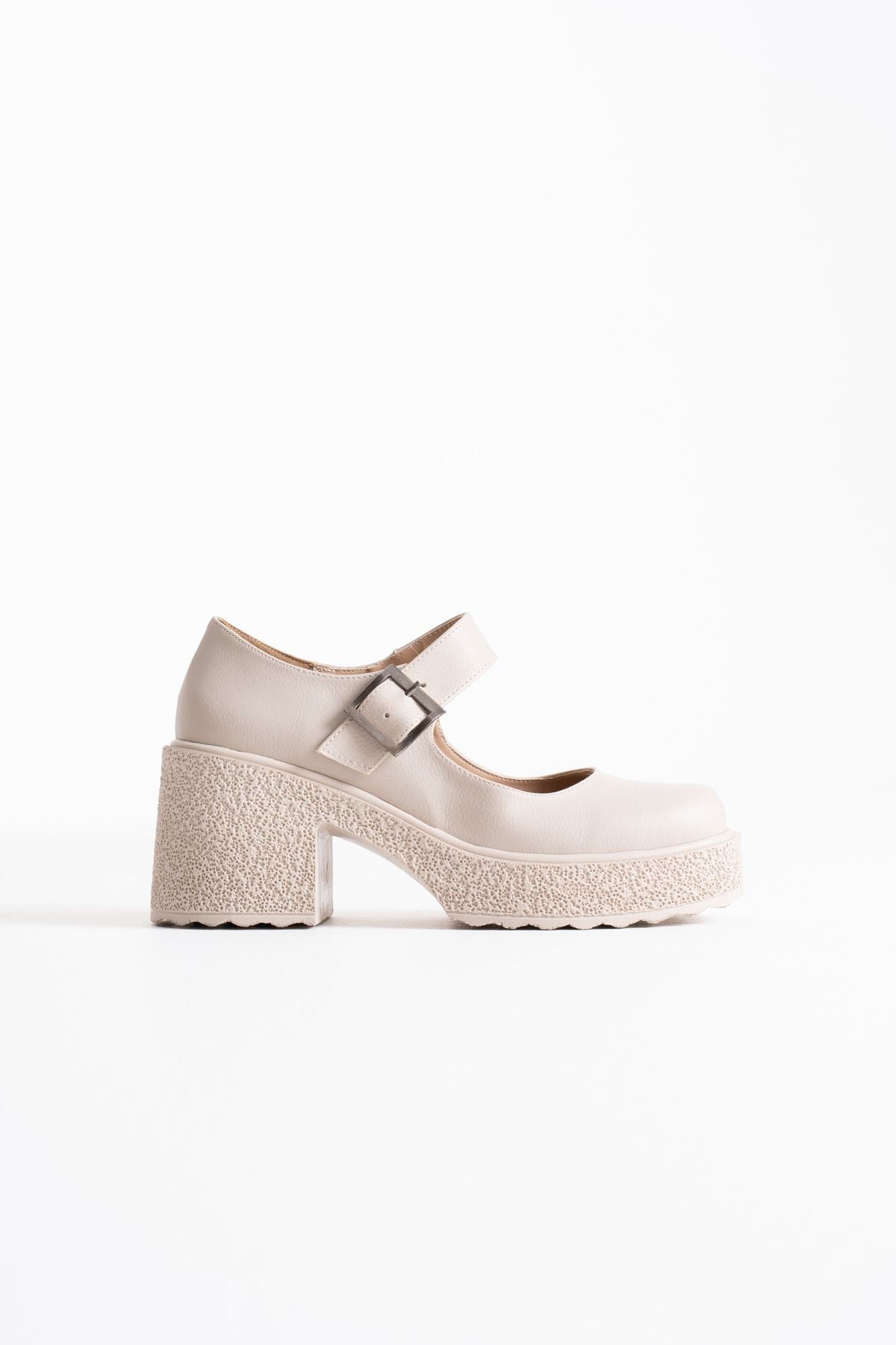 Helen Premium Women's Beige Wedge Heel Shoes