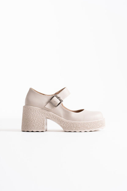 Helen Premium Women's Beige Wedge Heel Shoes