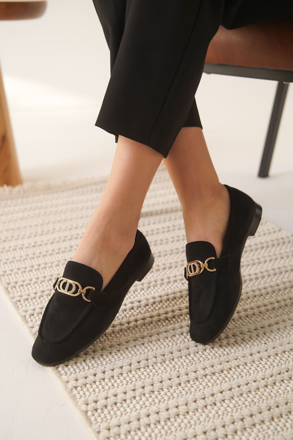 Hera Premium Kadın Süet Siyah Günlük Ayakkabı