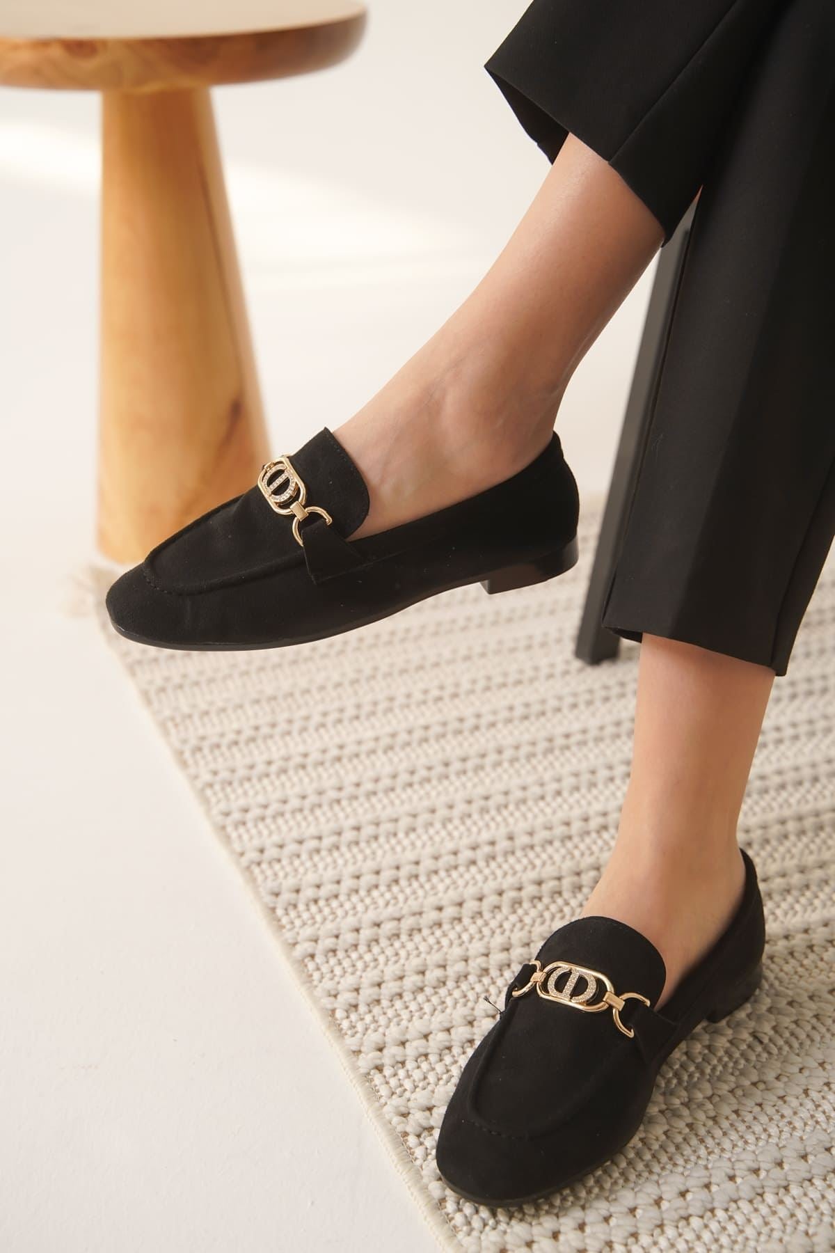 Hera Premium Kadın Süet Siyah Günlük Ayakkabı