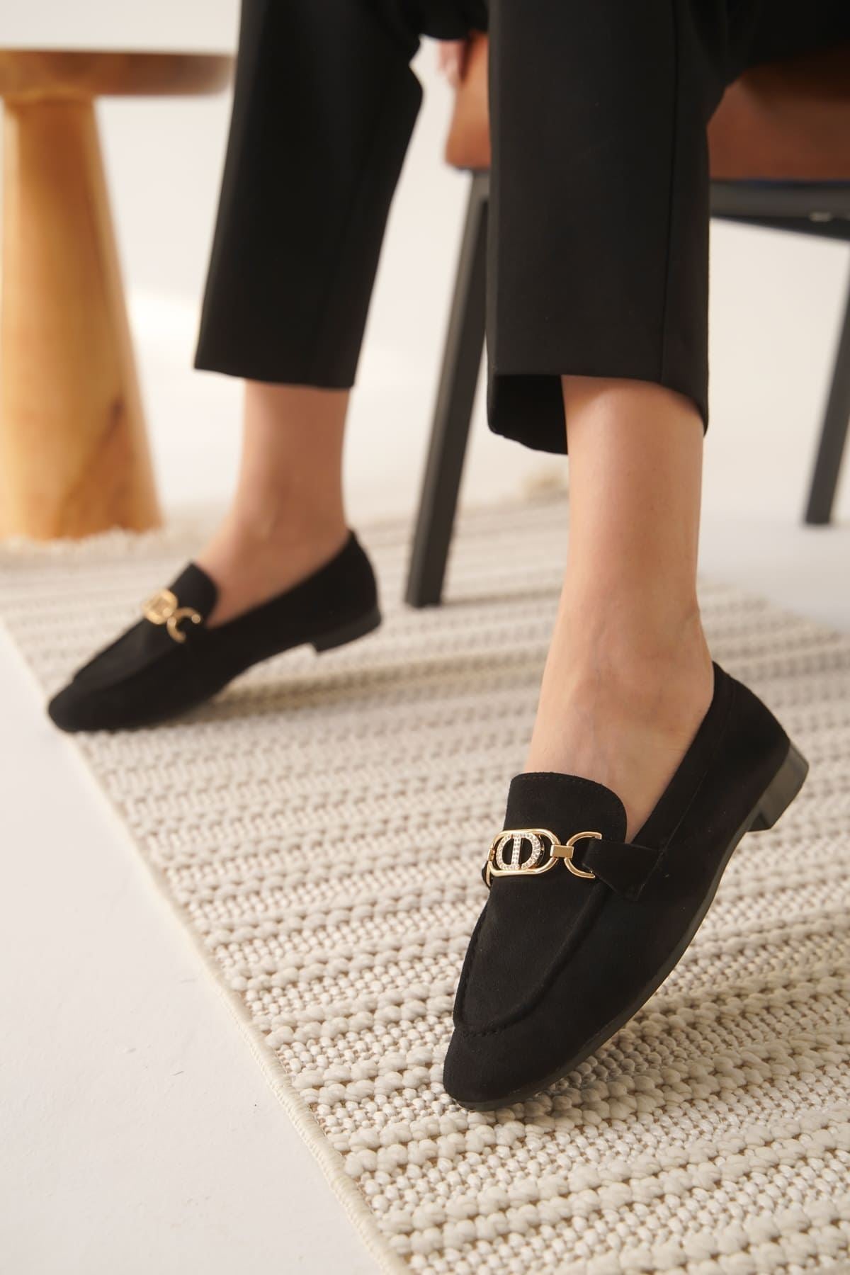 Hera Premium Kadın Süet Siyah Günlük Ayakkabı