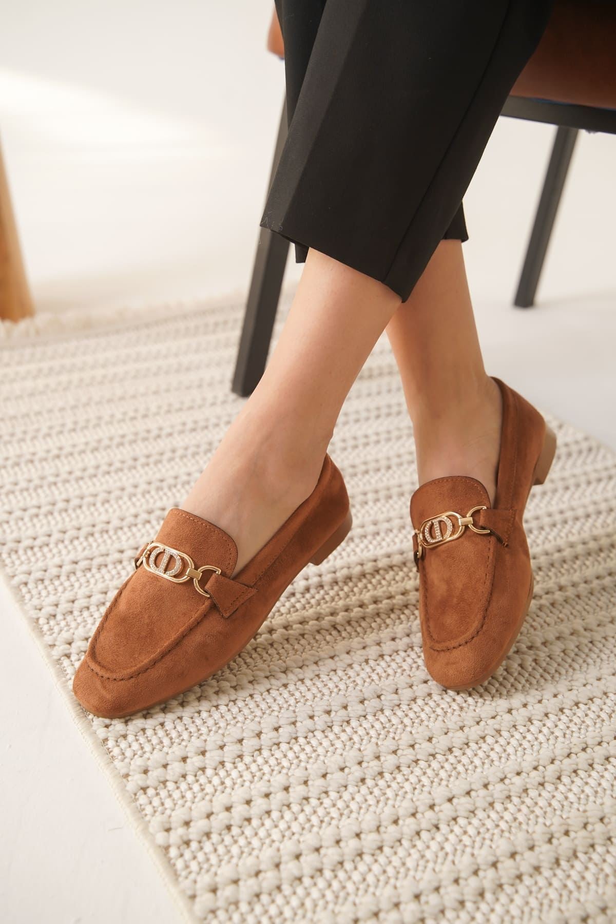 Hera Premium Kadın Süet Taba Günlük Ayakkabı