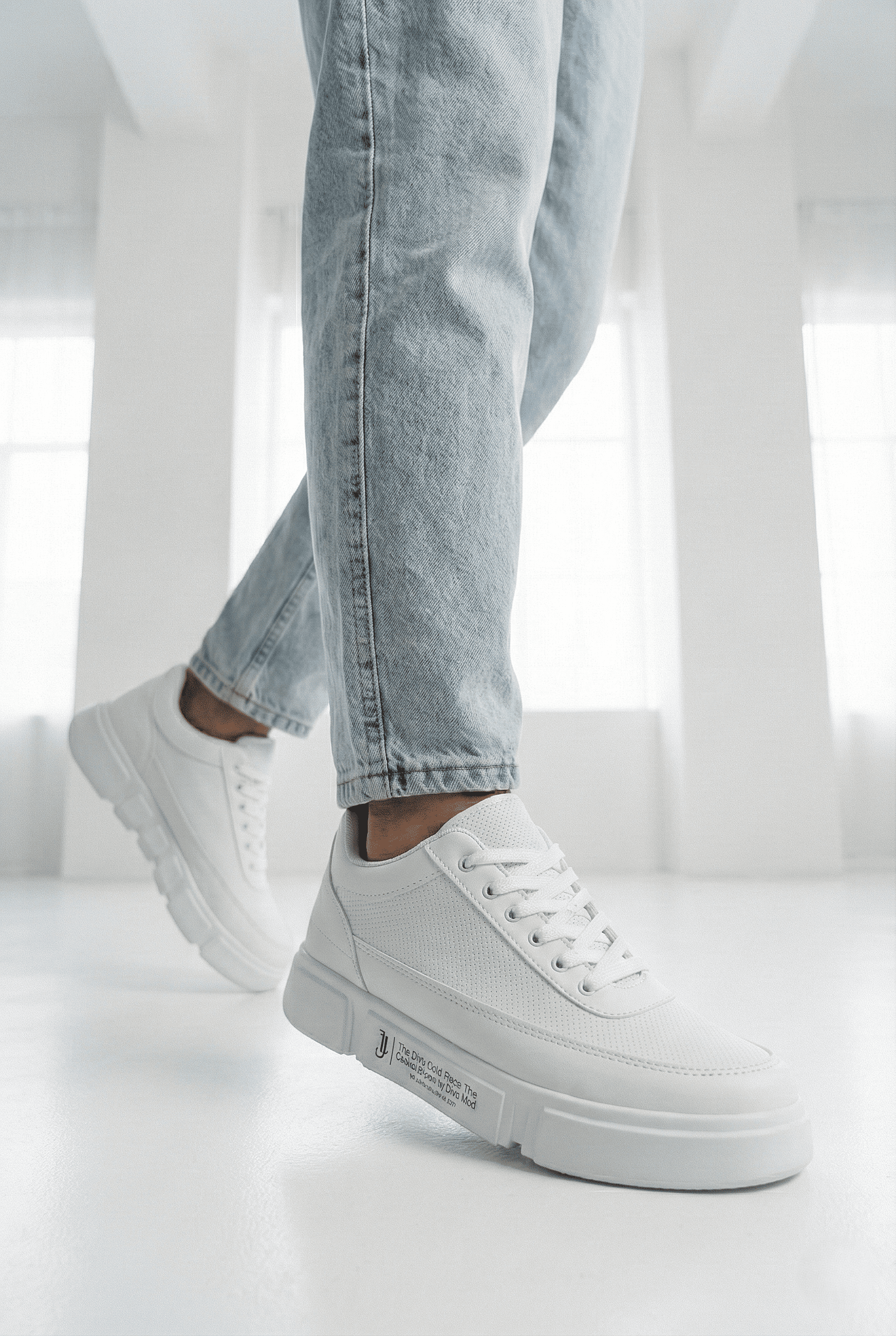 ZR-J-X20 Günlük Rahat Kalın Taban Beyaz Erkek Sneaker