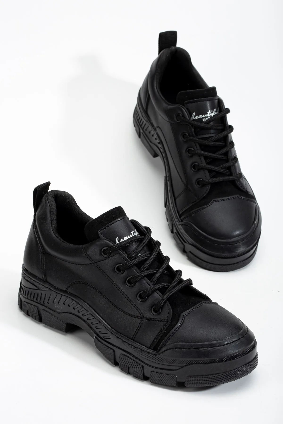JANE Lace-Up Orthopedic Women's Sneakers - Black