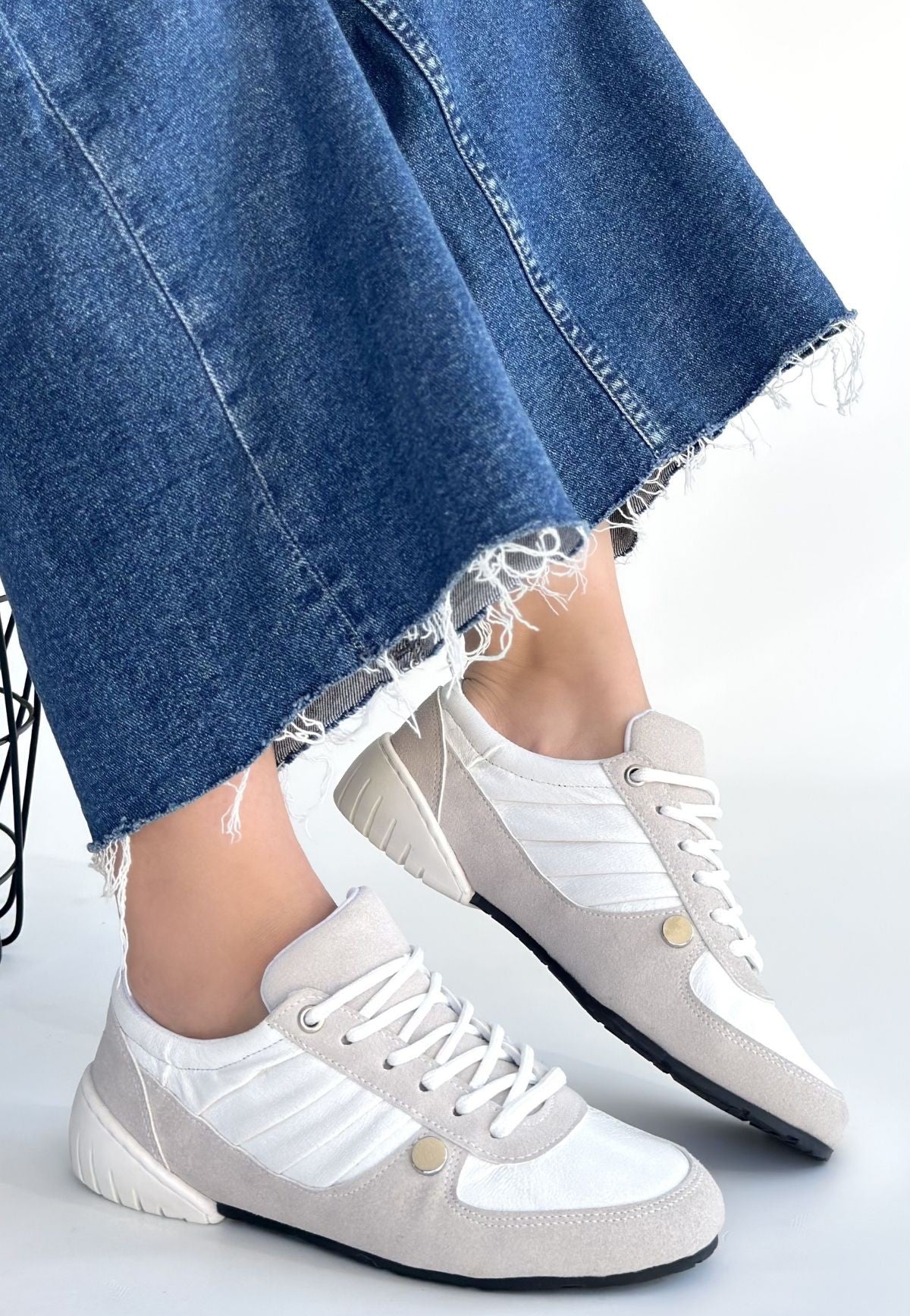 Jawen Premium Gri Nubuk Gold Spor Ayakkabı