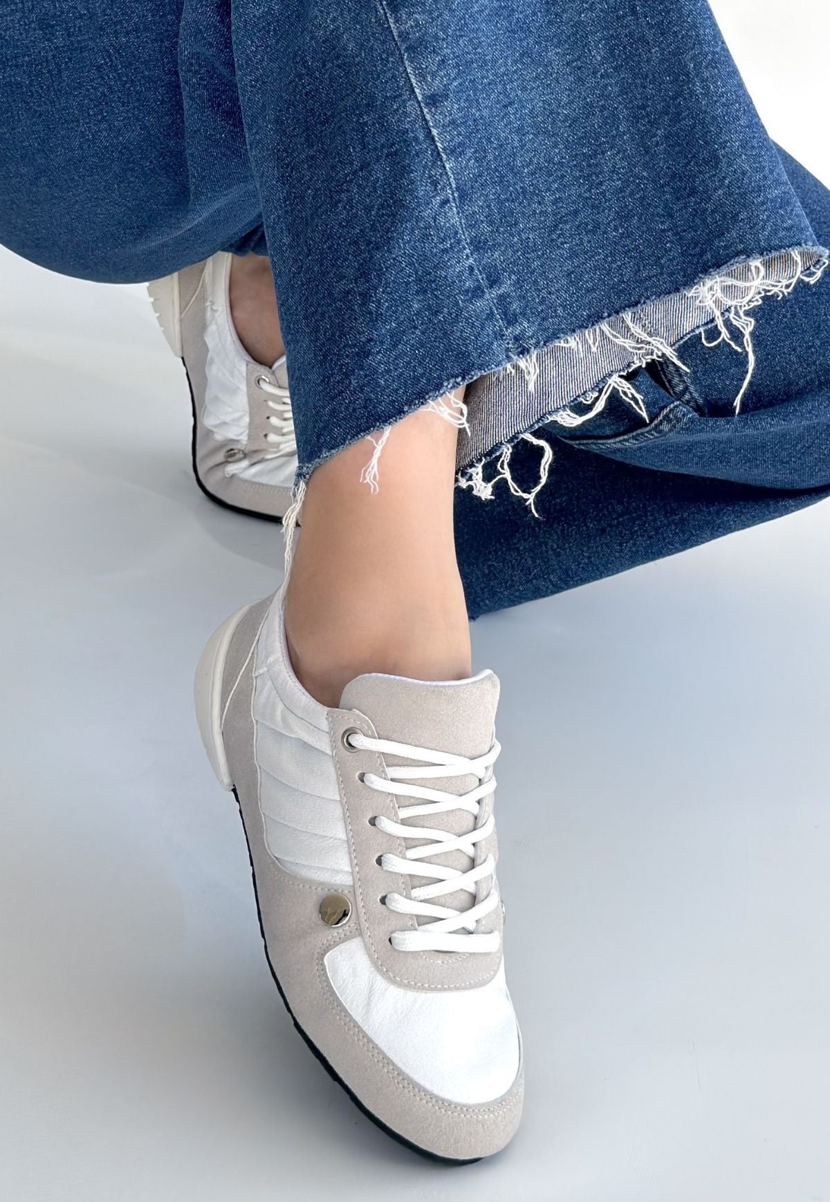 Jawen Premium Gri Nubuk Gold Spor Ayakkabı