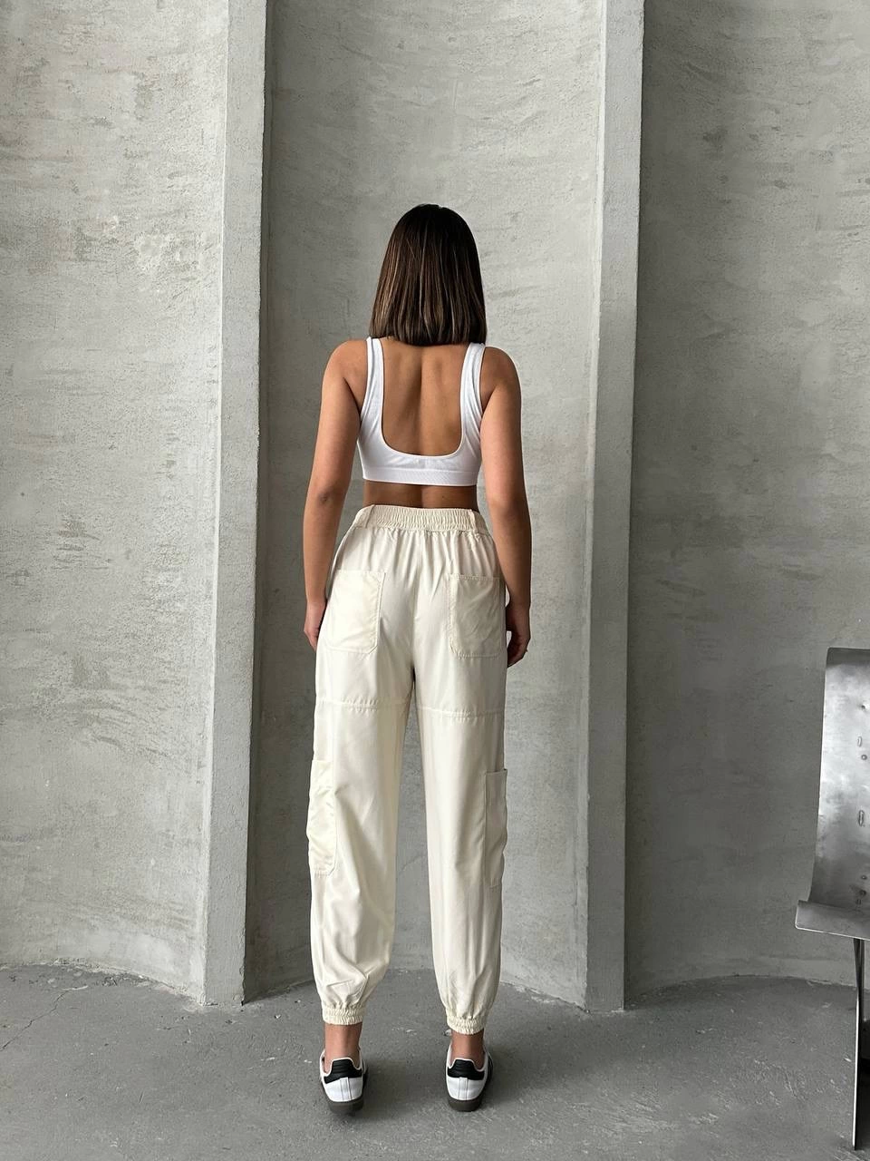 Jogger Lastik Paça Pantolon Bej
