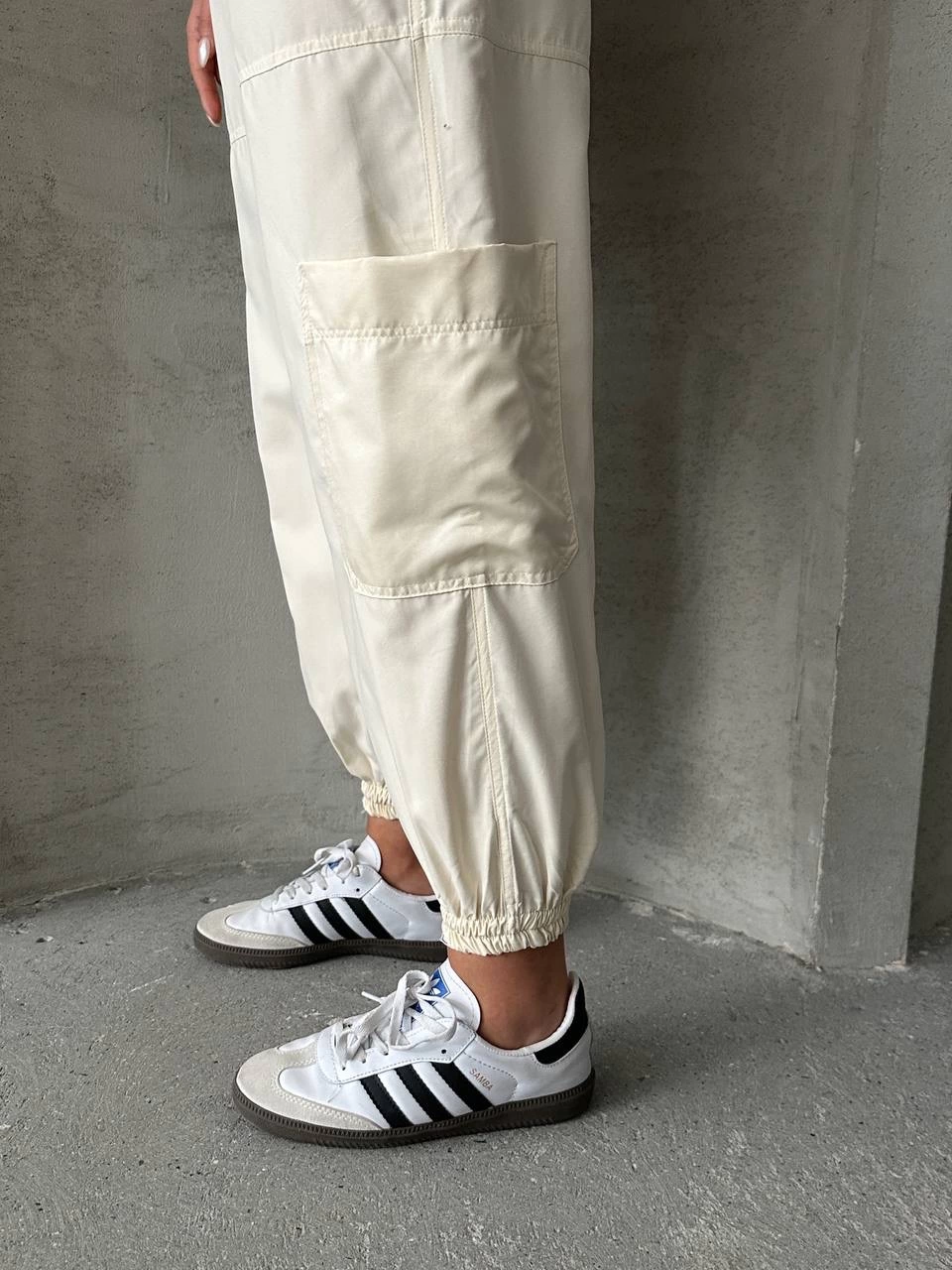 Jogger Lastik Paça Pantolon Bej