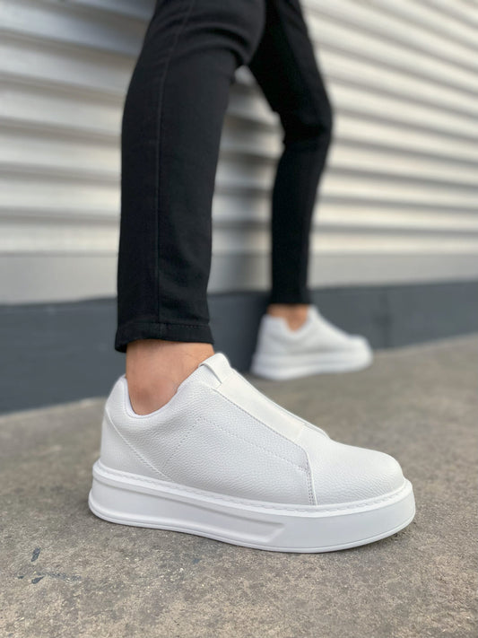 JY007 Alba Lastikli Günlük Erkek Sneaker - Beyaz