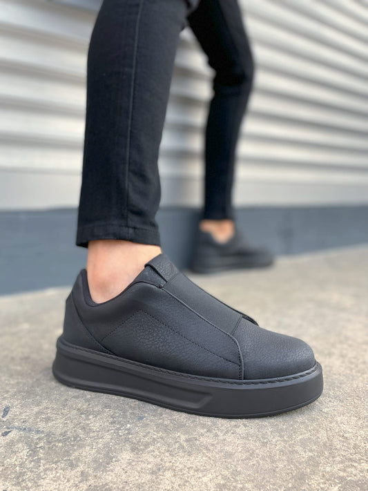 JY007 Alba Lastikli Günlük Erkek Sneaker - Siyah