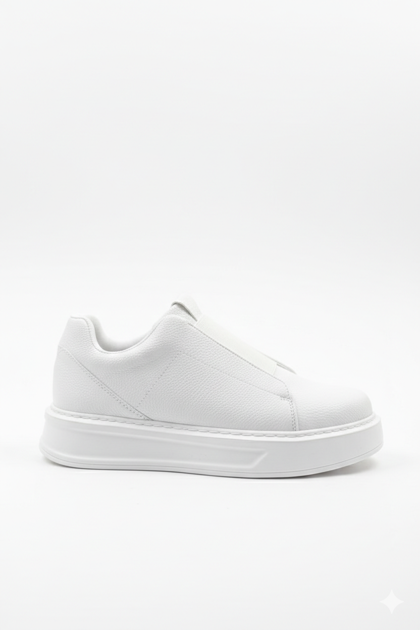 ZRJ007 Alba Lastikli Günlük Erkek Sneaker - Beyaz