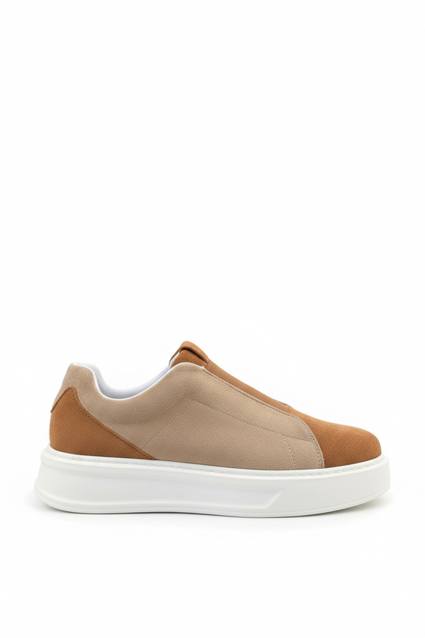JY007 Alba Elastic Casual Men's Sneaker - Tan Mink