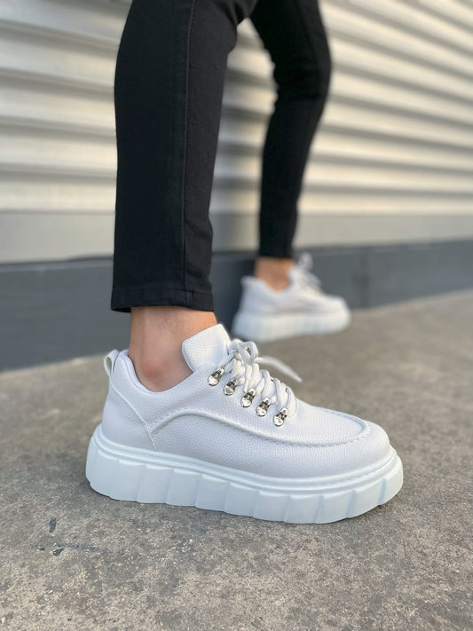 JY010 Premium Cloud Kalın Taban Erkek Sneaker - Beyaz