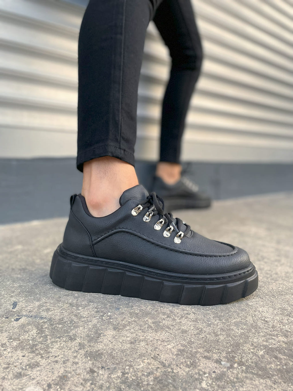 JY010 Premium Cloud Kalın Taban Erkek Sneaker - Siyah