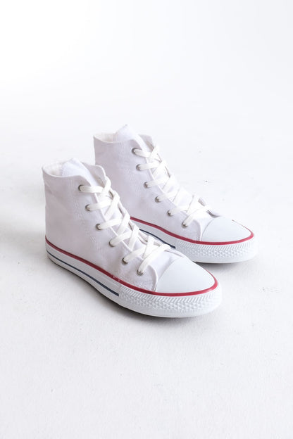 AXE Lace-Up Linen Fabric Men's Casual Sneakers White