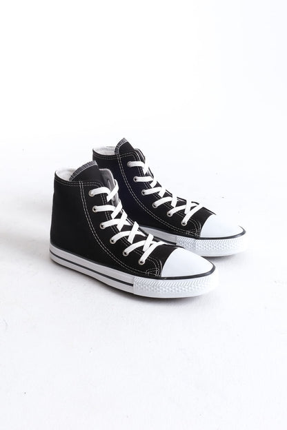 AXE Lace-Up Linen Fabric Men's Casual Sneakers Black