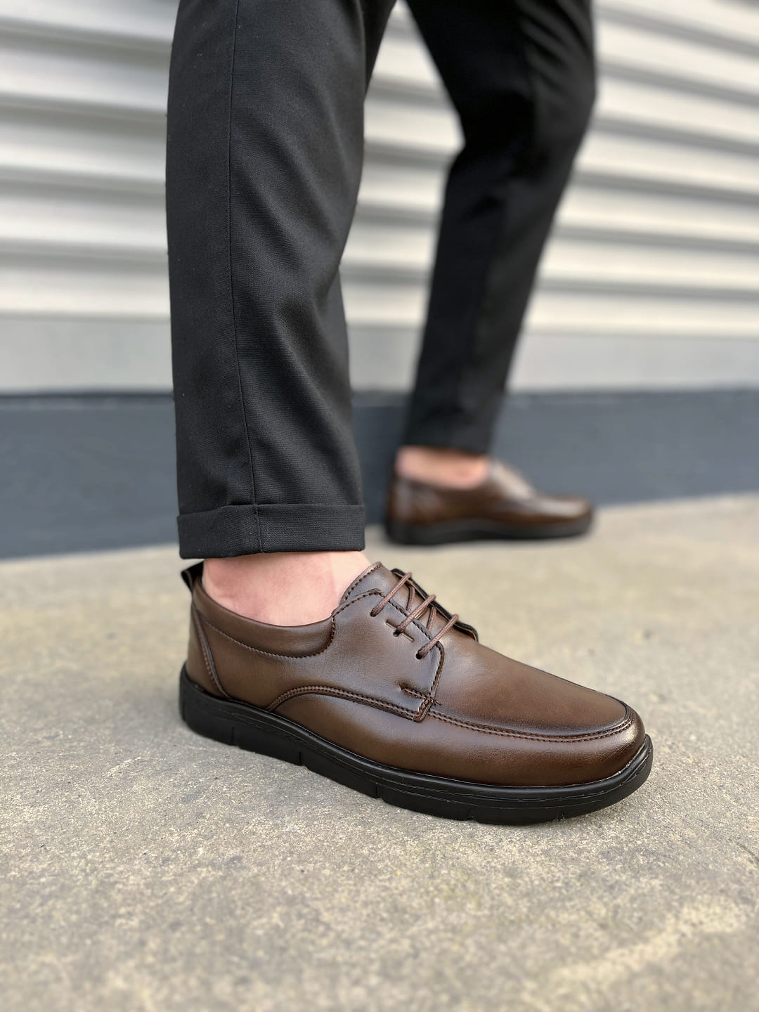 JY0510 Clasica Bağcıklı Erkek Günlük Klasik Ayakkabı - Kahverengi