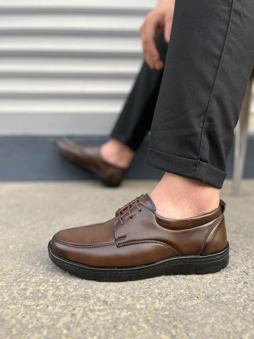 JY0510 Clasica Bağcıklı Erkek Günlük Klasik Ayakkabı - Kahverengi