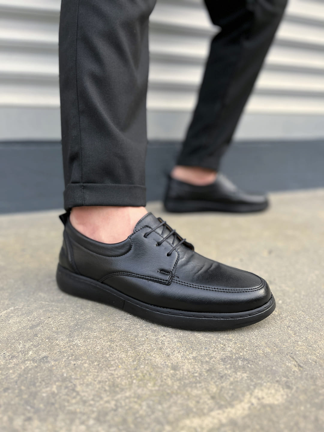 JY0510 Clasica Bağcıklı Erkek Günlük Klasik Ayakkabı - Siyah