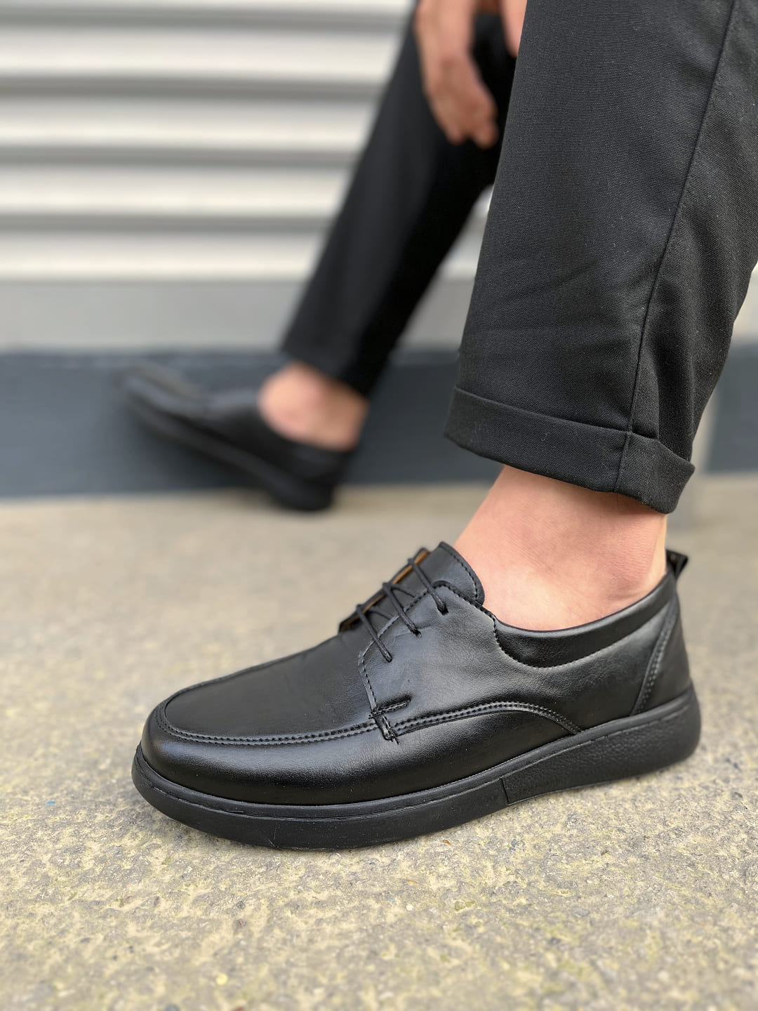 JY0510 Clasica Bağcıklı Erkek Günlük Klasik Ayakkabı - Siyah