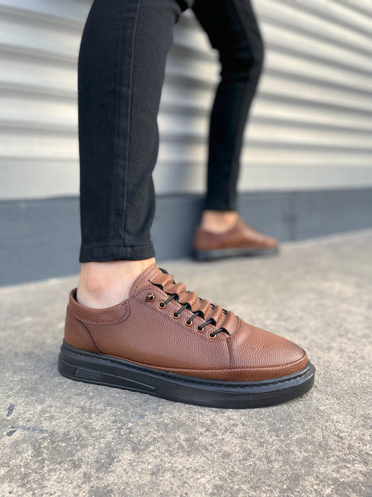 JY0535 Prime Bağcıklı Erkek Sneaker Ayakkabı - Taba