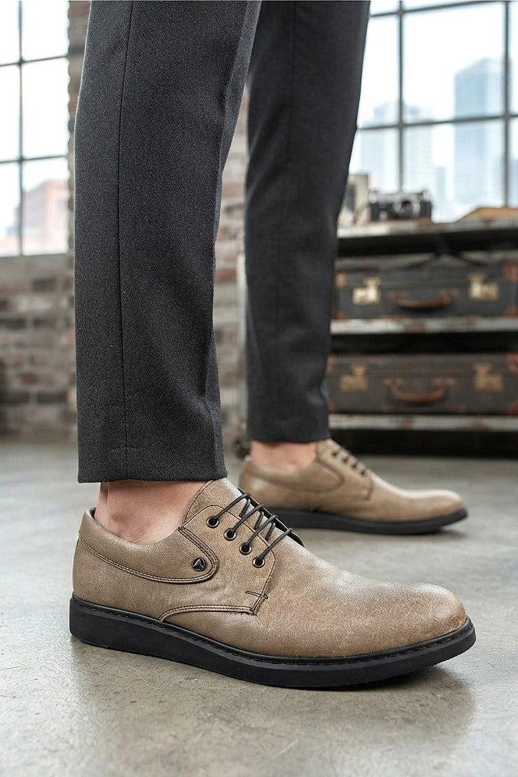 ZRJ0610 Casual Business Lace-Up Men's Classic Shoes - Grey