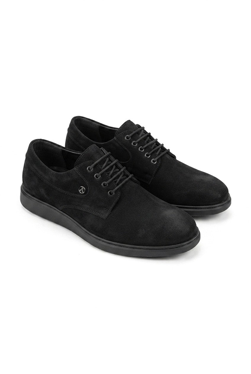 ZRJ0610 Casual Business Lace-Up Men's Classic Shoes - Black Suede