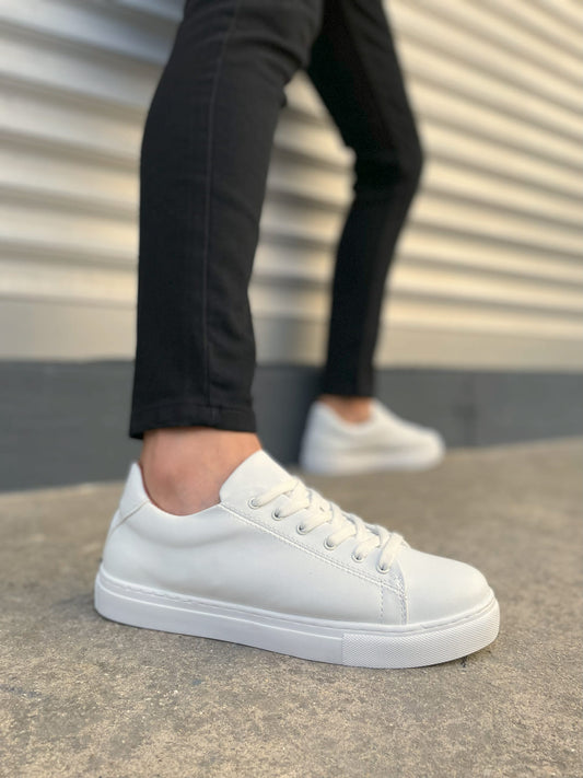 JY122 Mode Bağcıklı Günlük Erkek Sneaker - Beyaz