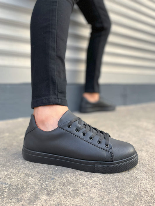 JY122 Mode Bağcıklı Günlük Erkek Sneaker - Siyah