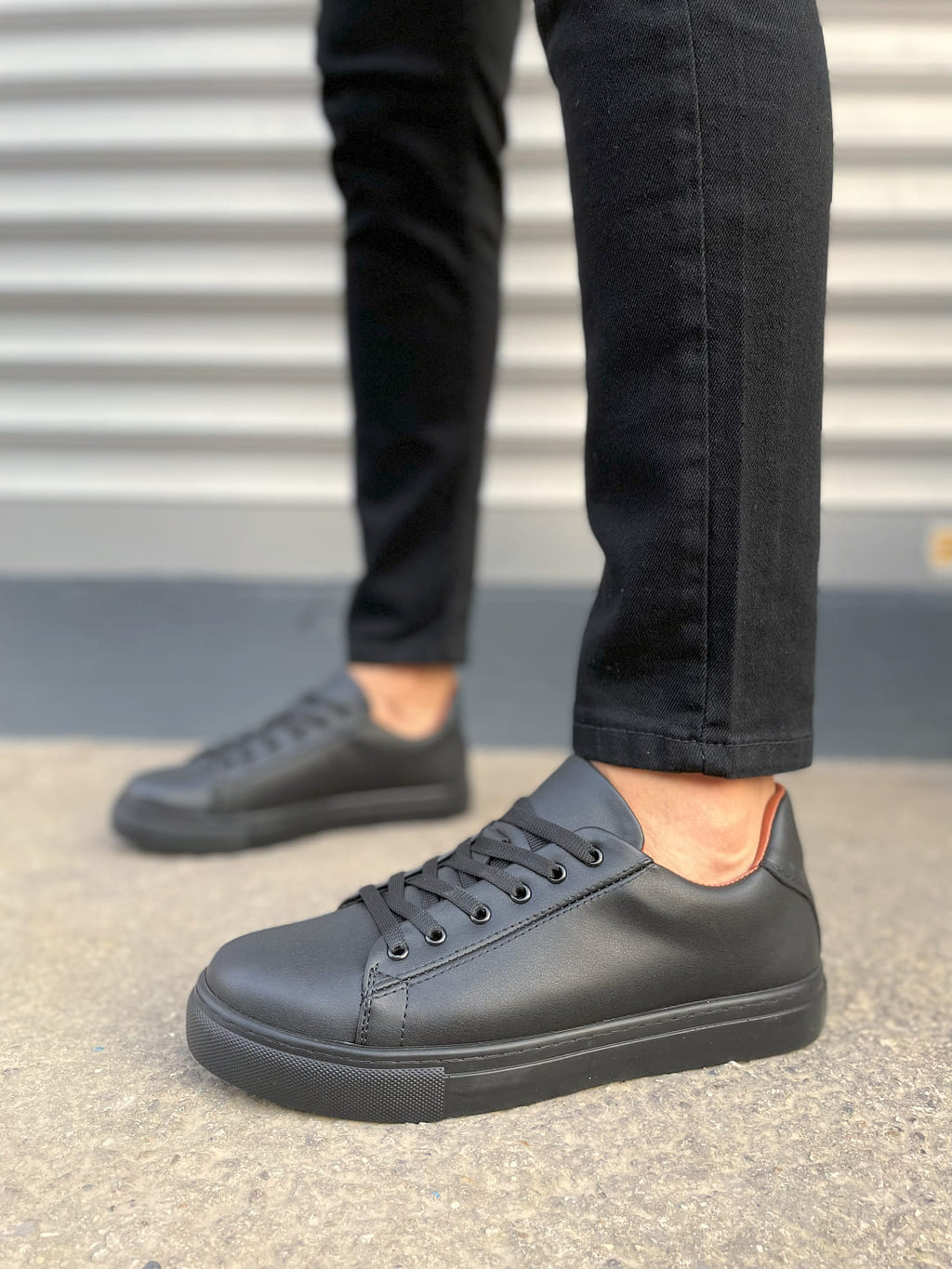 JY122 Mode Lace-Up Casual Men's Sneaker - Black