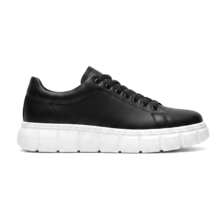 ZRJ144 Premium Kalite Bağcıklı Yüksek Taban Casual Erkek Sneaker Siyah Beyaz
