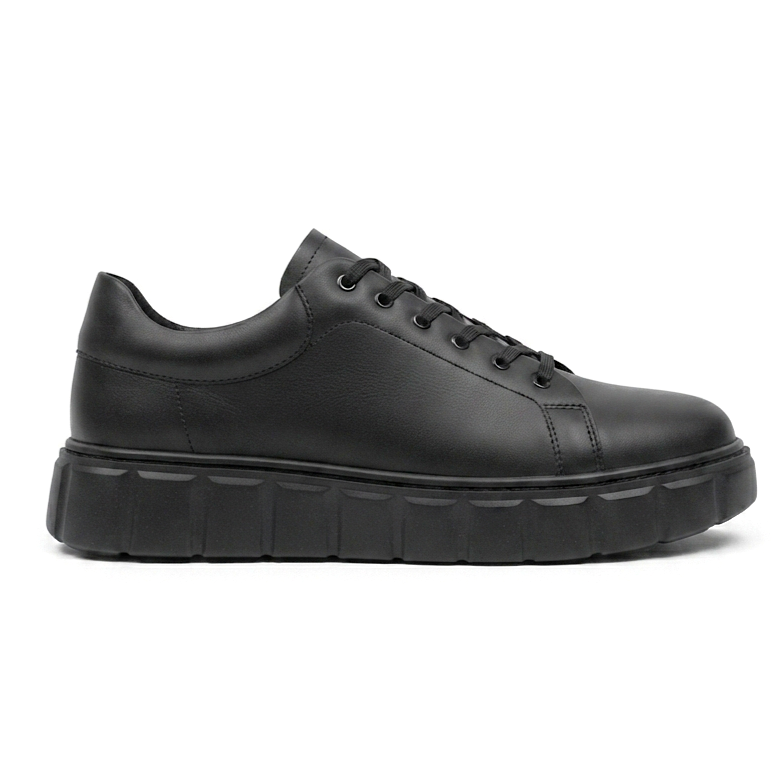 ZRJ144 Premium Kalite Bağcıklı Yüksek Taban Casual Erkek Sneaker Siyah