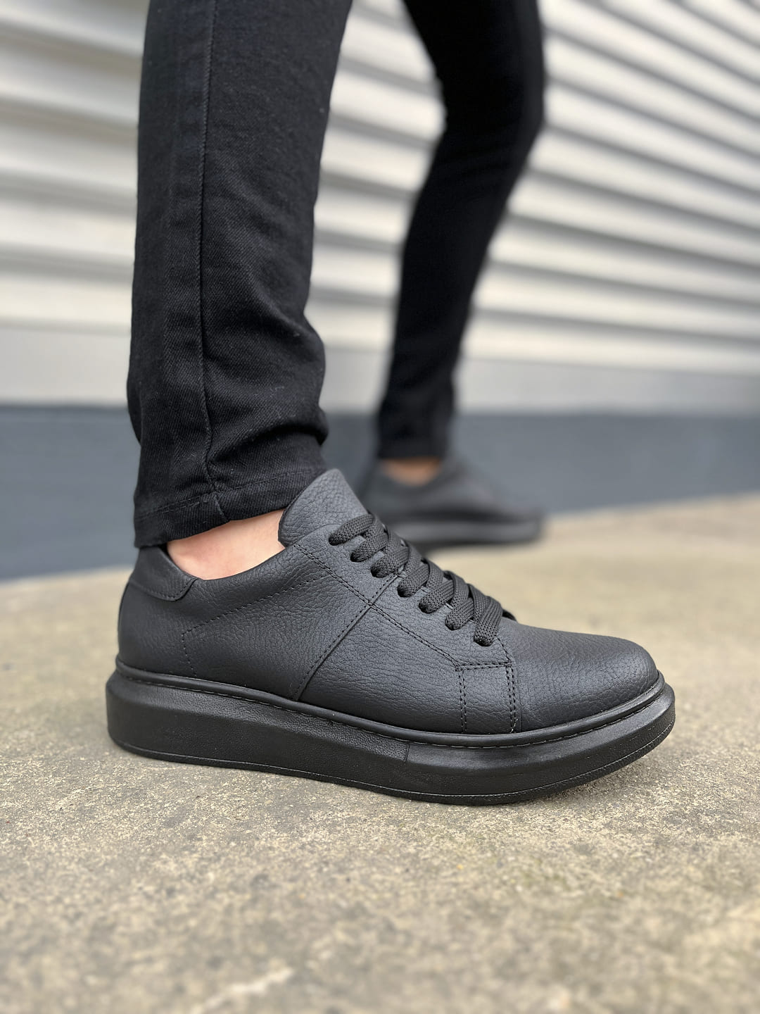 JY151 Boost Bağcıklı Erkek Günlük Sneaker Ayakkabı - Siyah