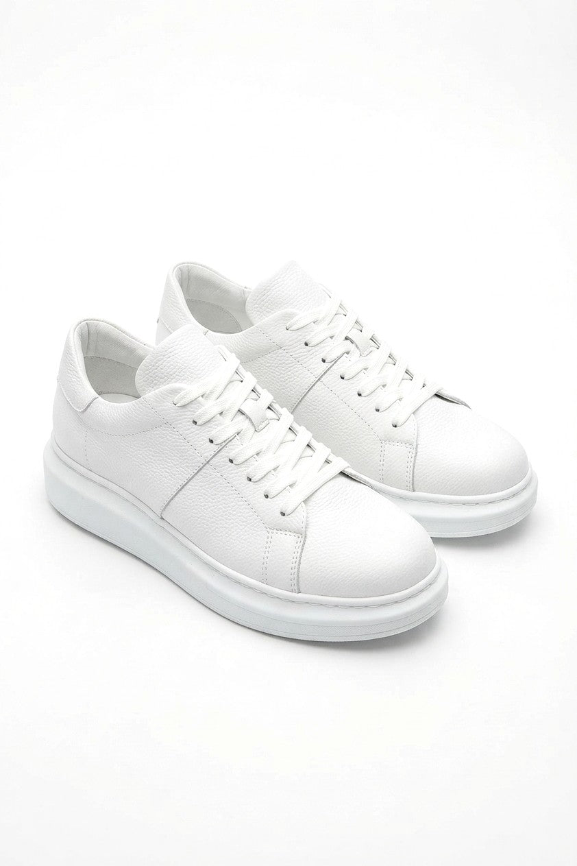 ZRJ151 Yüksek Kalite Bağcıklı Erkek Günlük Sneaker - Beyaz